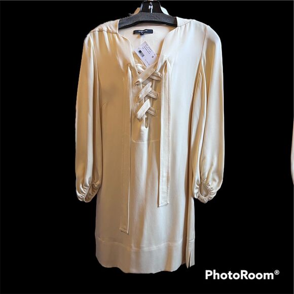 Derek Lam 100% Silk Balloon Sleeve Made In Italy Dress Size 0 NWT $1495 - Picture 1 of 5